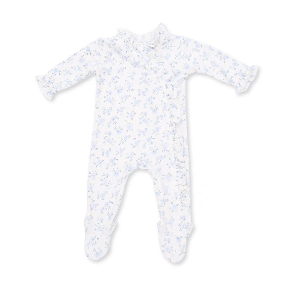 Angel Dear Angel Dear Rose Briar Kimono Ruffle Snap Footie