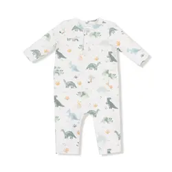 Angel Dear Angel Dear Dinos French Terry Uni Romper