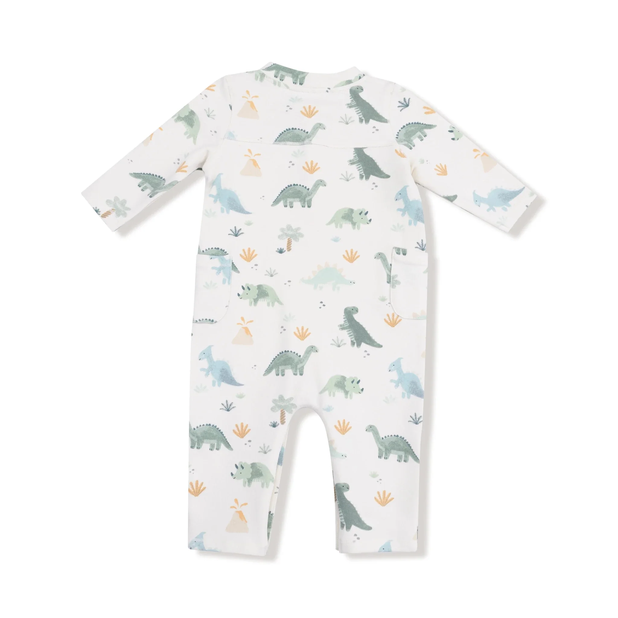 Angel Dear Angel Dear Dinos French Terry Uni Romper