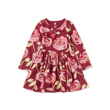 Tea Collection Tea Long Sleeve Wrap Neck Dress
