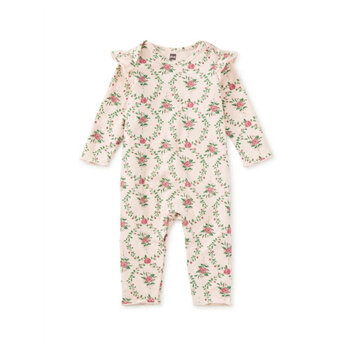 Tea Collection Tea Ruffle Shoulder Baby Romper