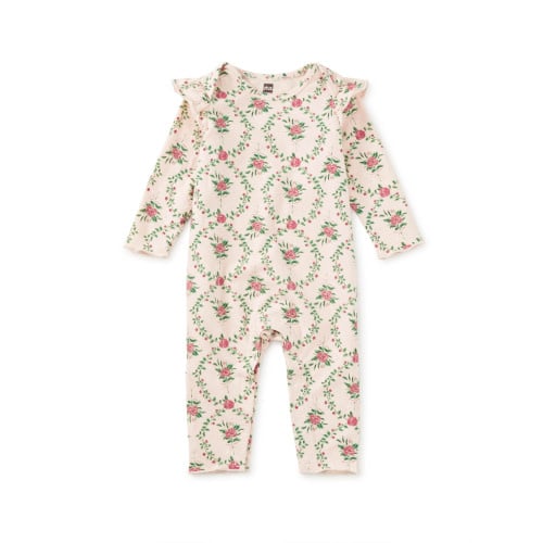 Tea Collection Tea Ruffle Shoulder Baby Romper