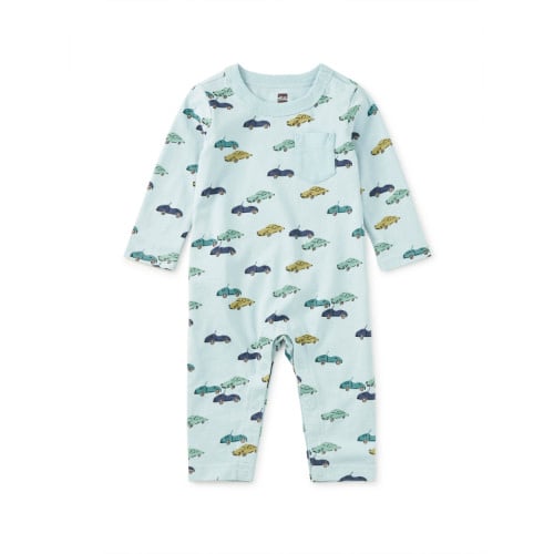 Tea Collection Tea Long Sleeve Pocket Baby Romper