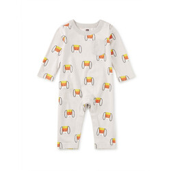 Tea Collection Tea Long Sleeve Pocket Baby Romper