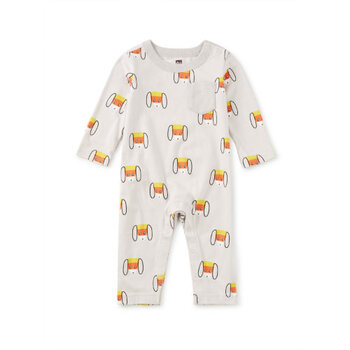 Tea Collection Tea Long Sleeve Pocket Baby Romper