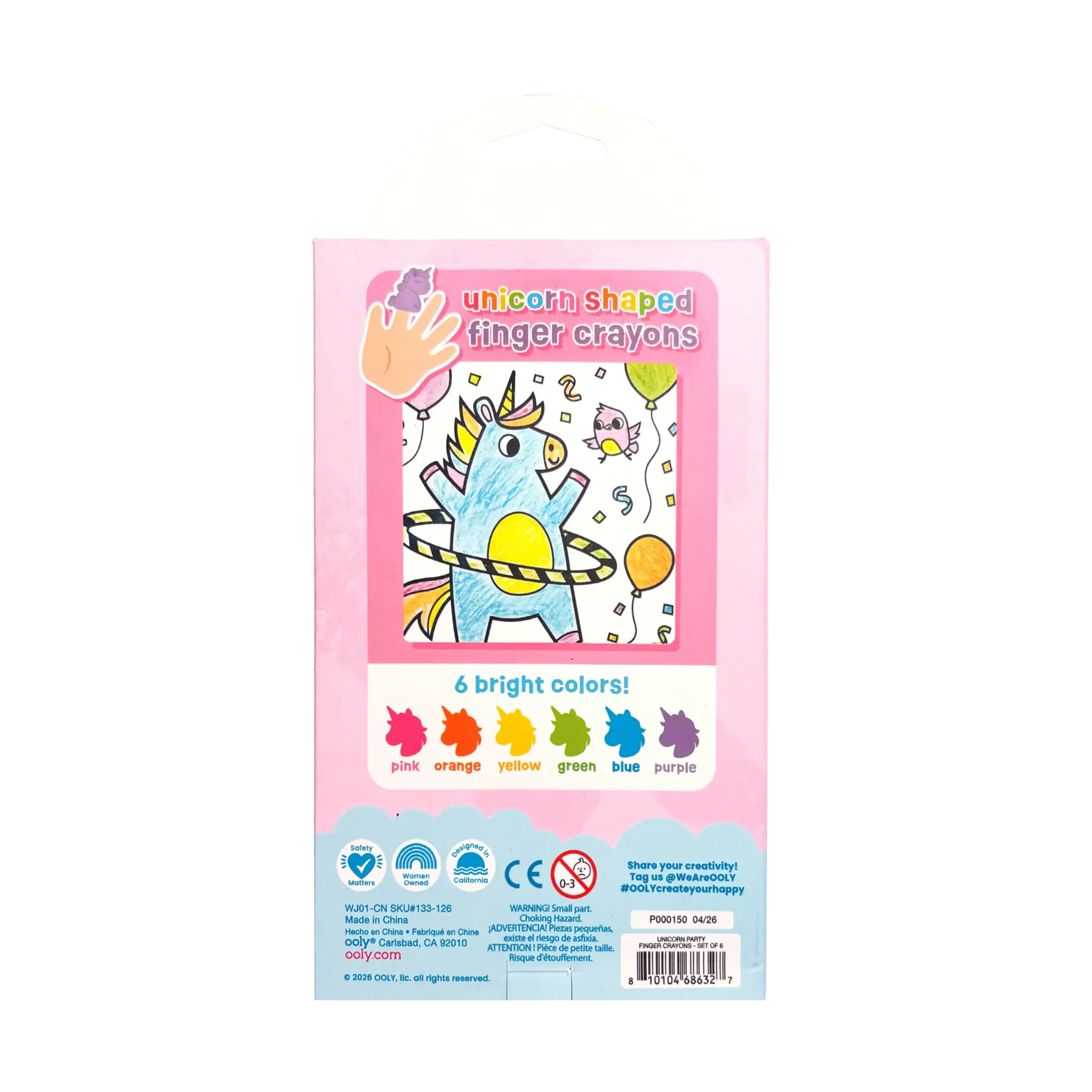 ooly Ooly Unicorn Party Finger Crayons - Set of 6