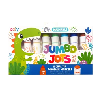 ooly Ooly Jumbo Jots Dual Tip Dinosaur Stamp Markers - Set of 8