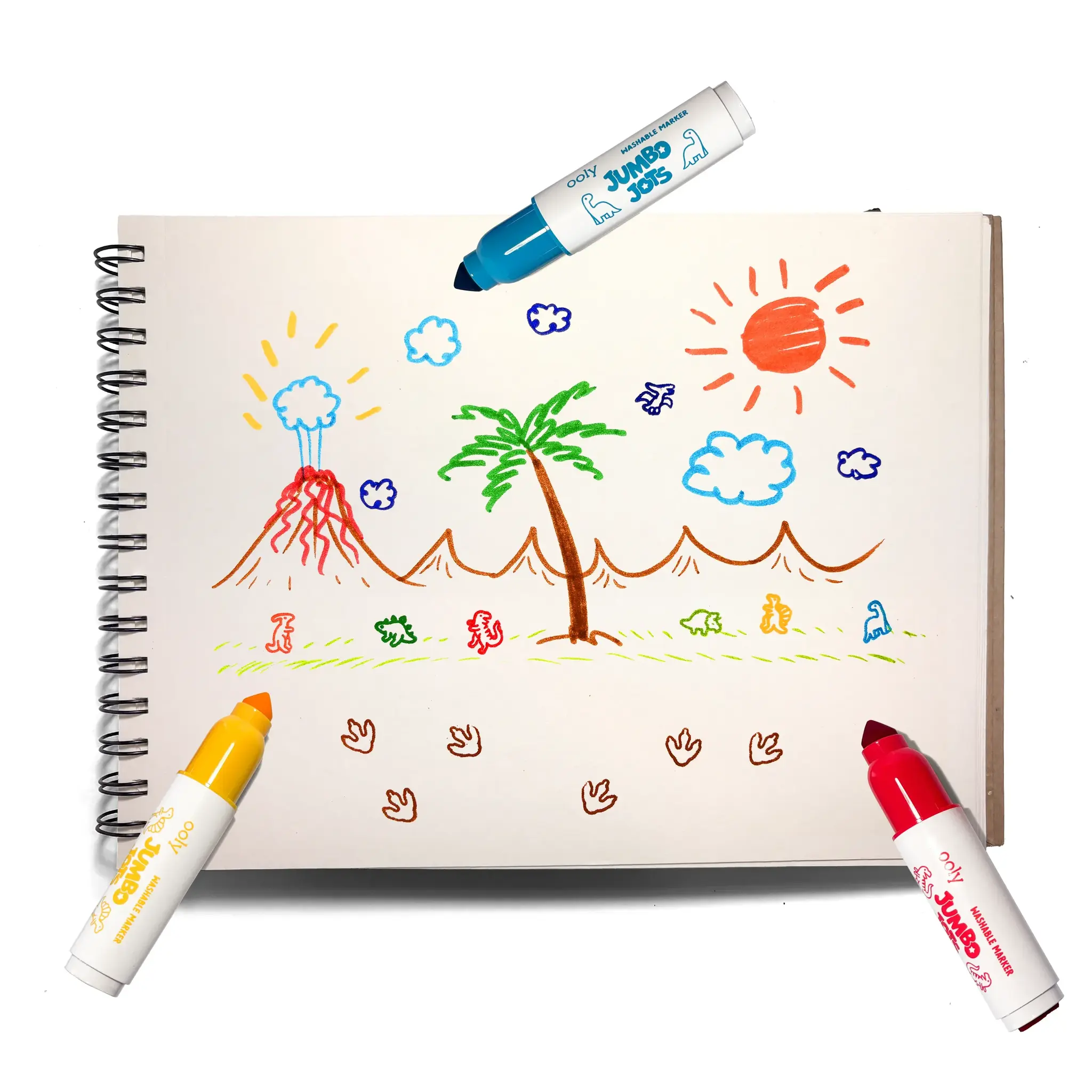 ooly Ooly Jumbo Jots Dual Tip Dinosaur Stamp Markers - Set of 8