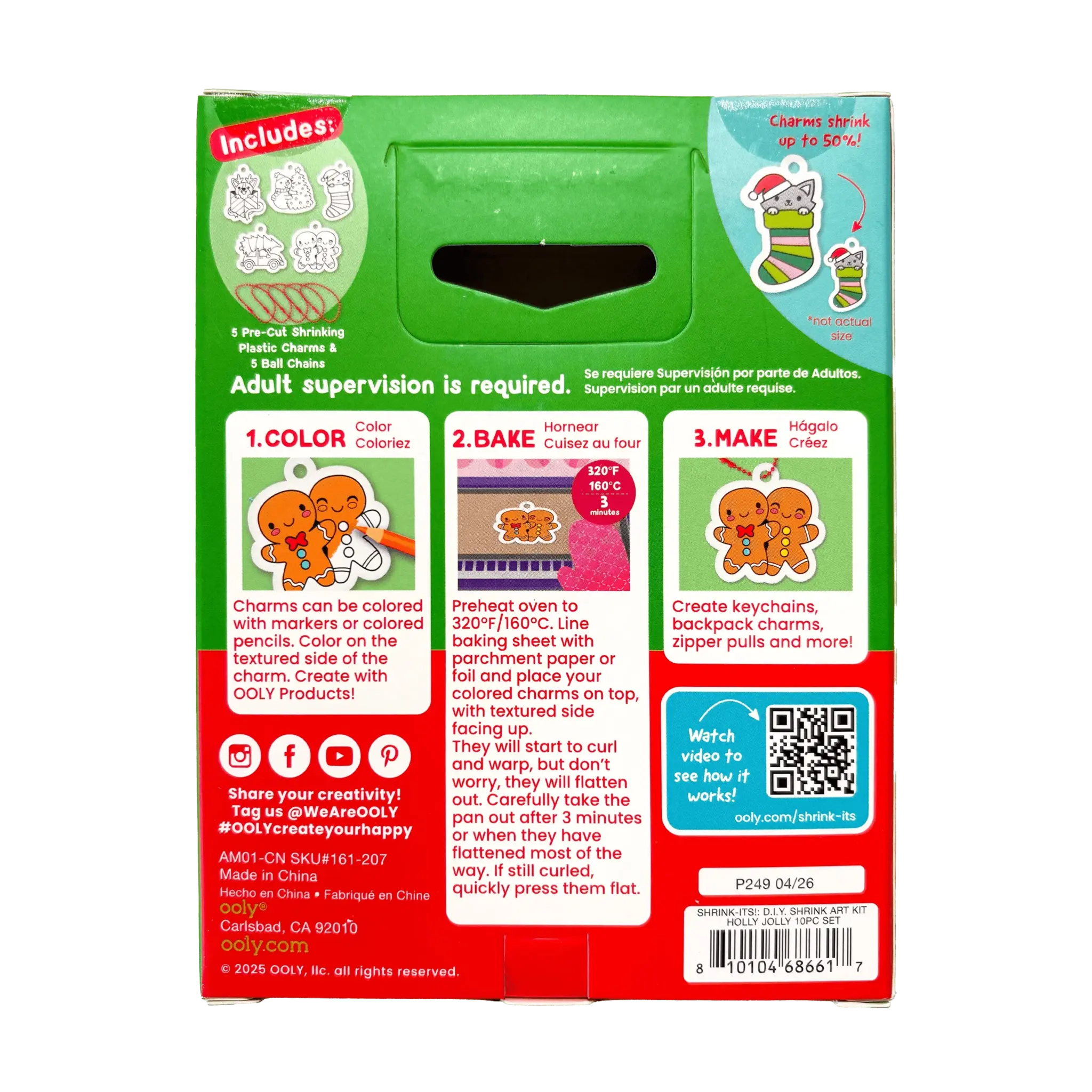 ooly Ooly Mini Shrink-Its! DIY Shrink Art Kit - Holly Jolly