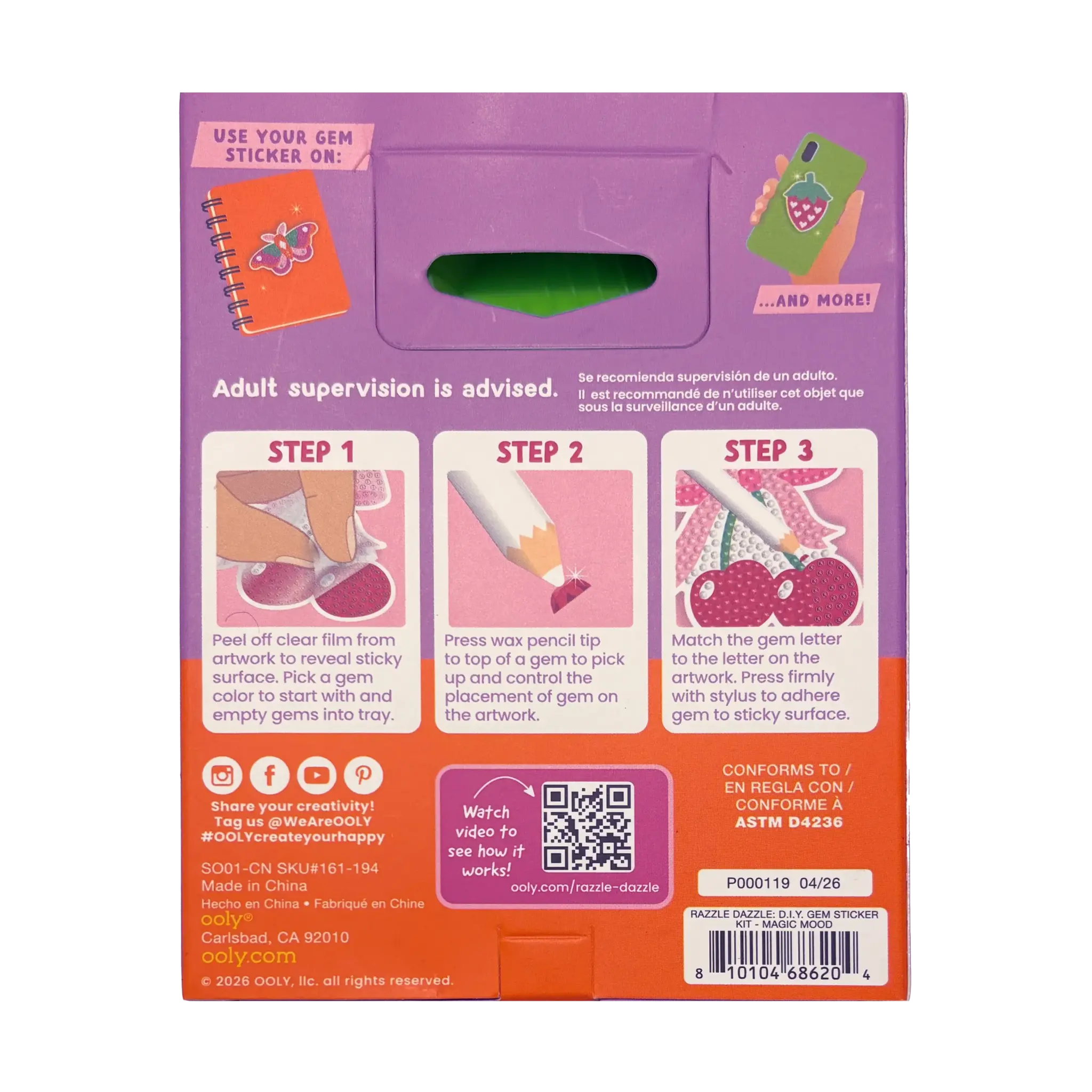 ooly Ooly Mini Razzle Dazzle DIY Gem Sticker Kit - Magic Mood
