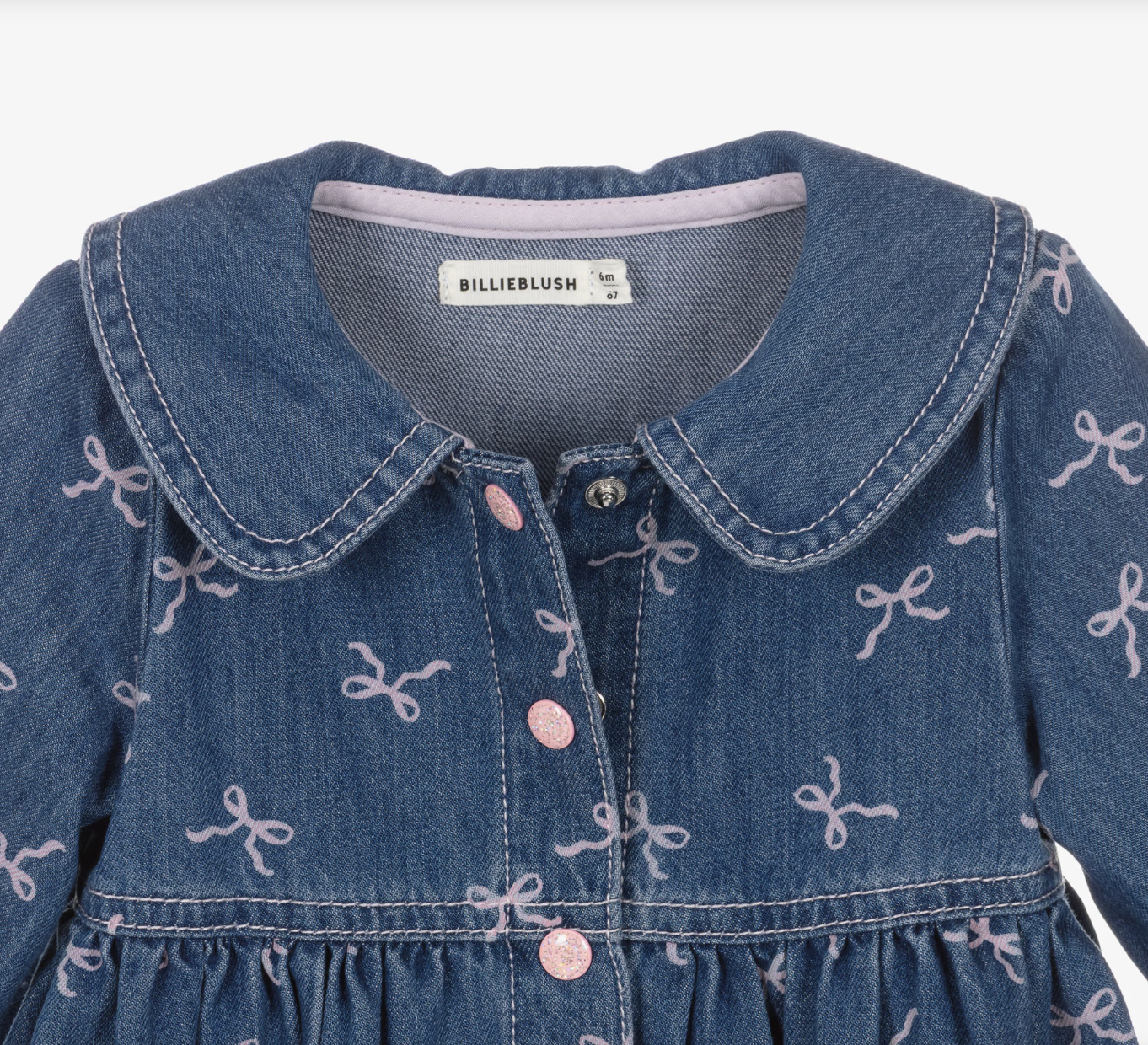 Billieblush Billieblush Denim Bow Print Dress