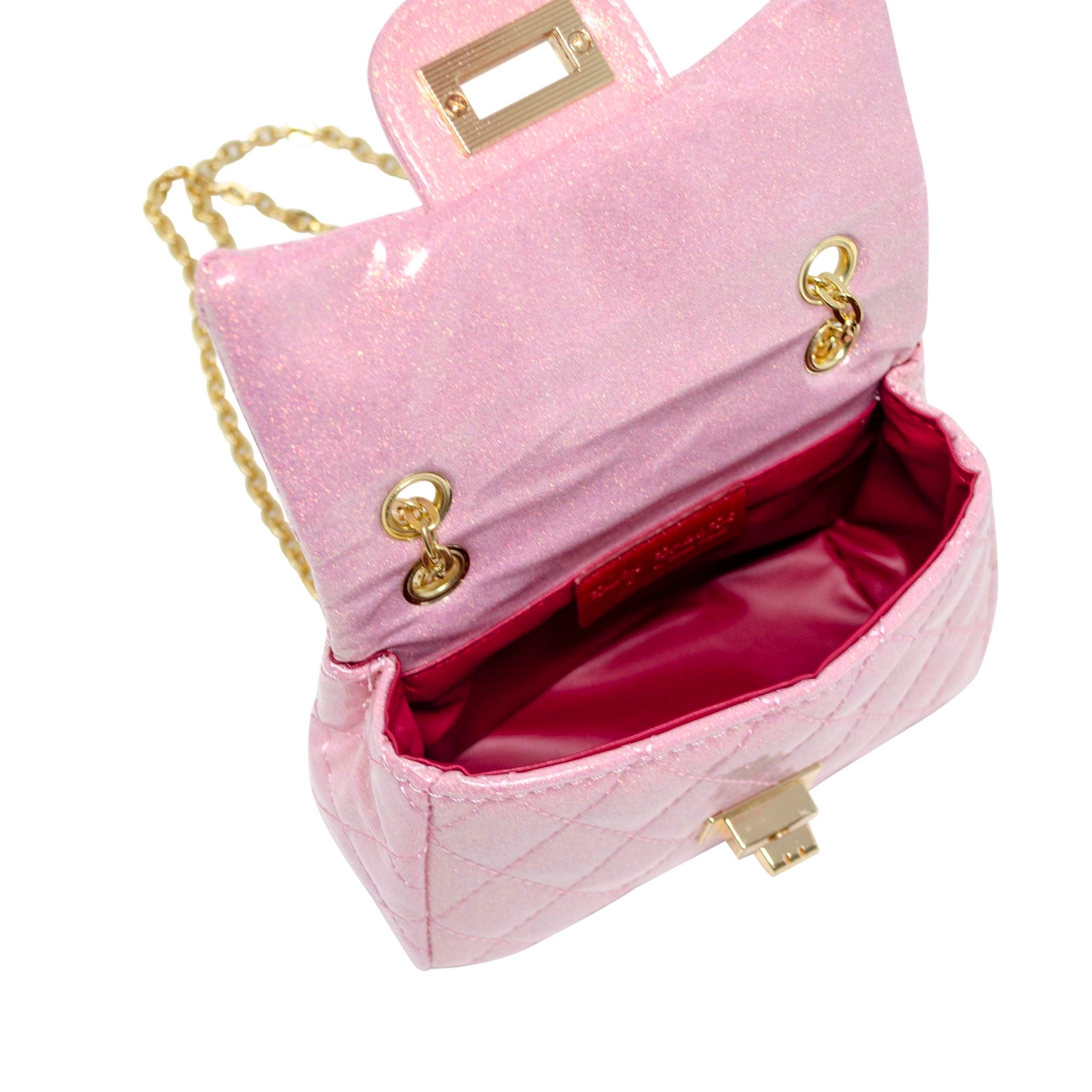 Classic Quilted Sparkle Mini Purse- Baby Pink