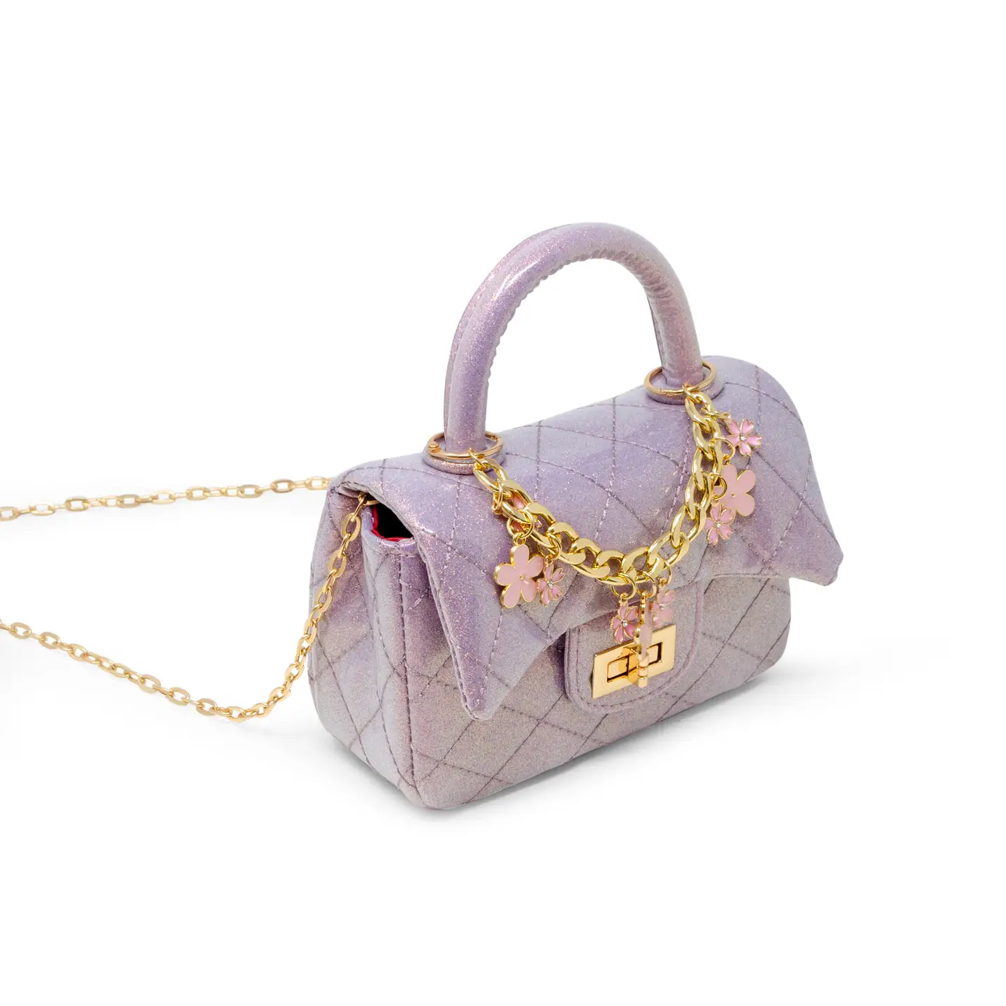 Classic Sparkle Top Handle Handbag  Baby Purple