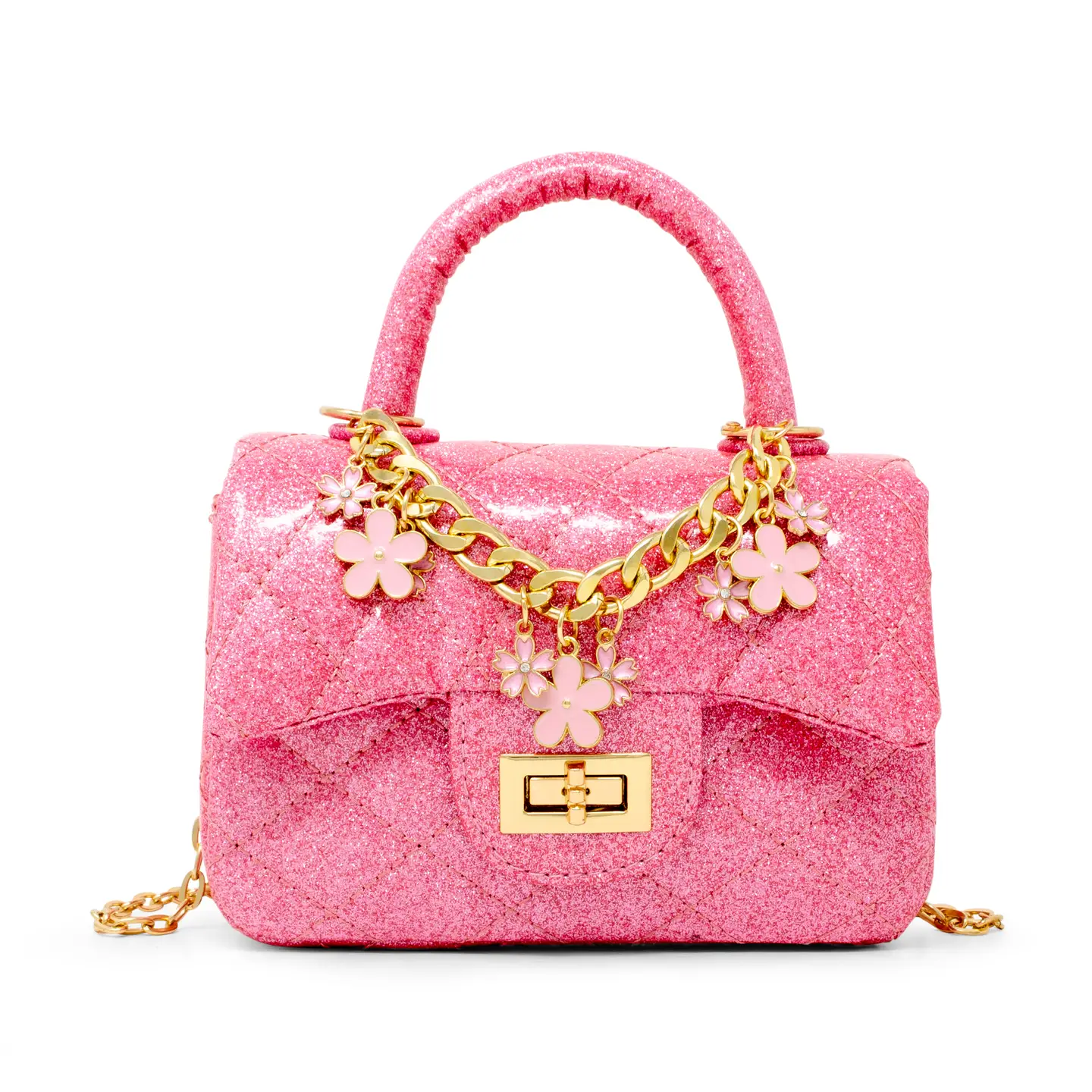 Classic Sparkle Top Handle Handbag  Pink