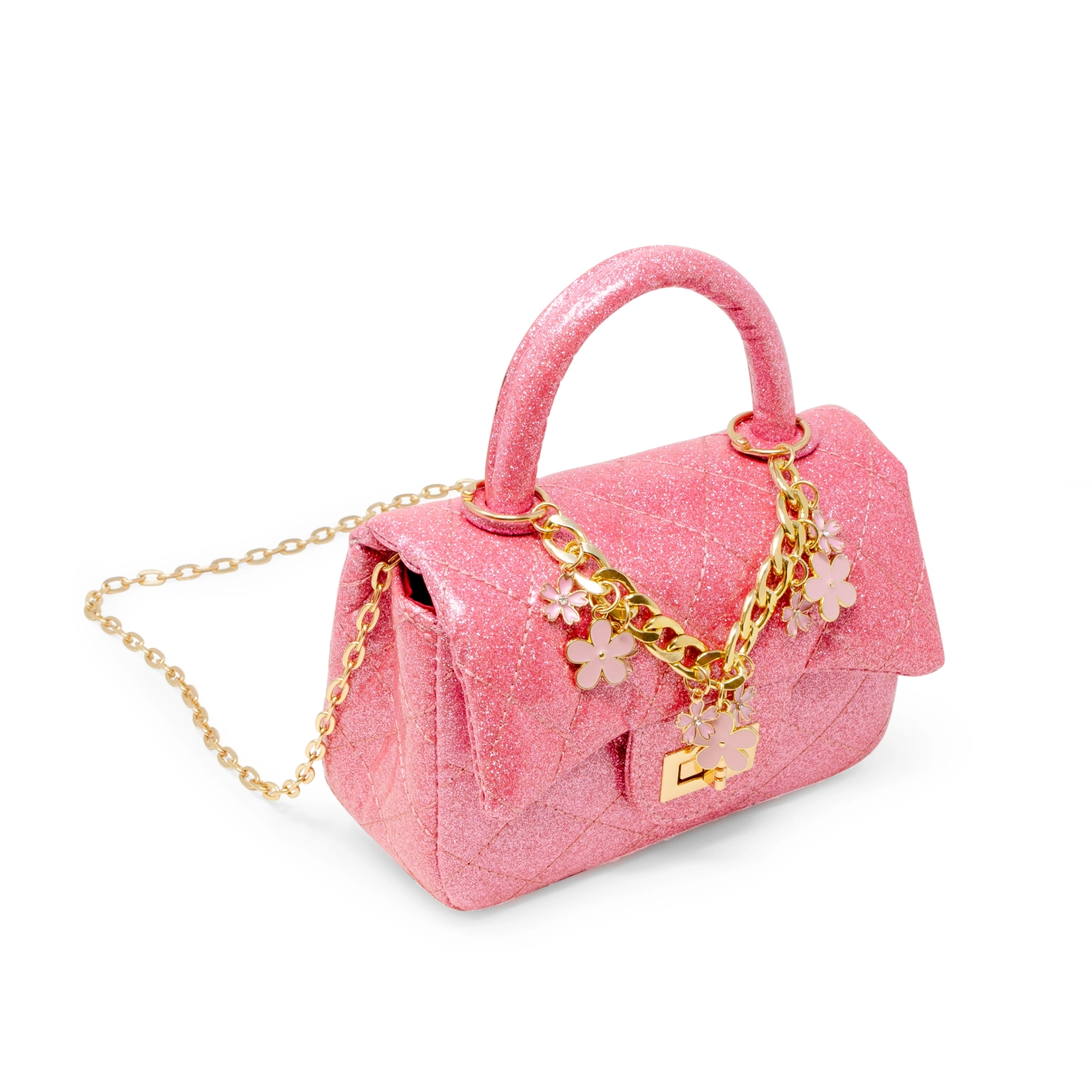 Classic Sparkle Top Handle Handbag  Pink