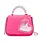 Tiny Metal Pearl Handle Heart Bag - Hot Pink
