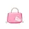Tiny Metal Pearl Handle Heart Bag - Pink