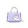 Tiny Metal Pearl Handle Heart Bag - Purple