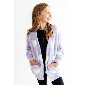 Mila & Rose Mila & Rose Lavender Heart Cozy Cardigan
