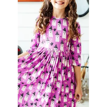 Mila & Rose Mila & Rose Witches Boo 3/4 Sleeve Pocket Twirl Dress