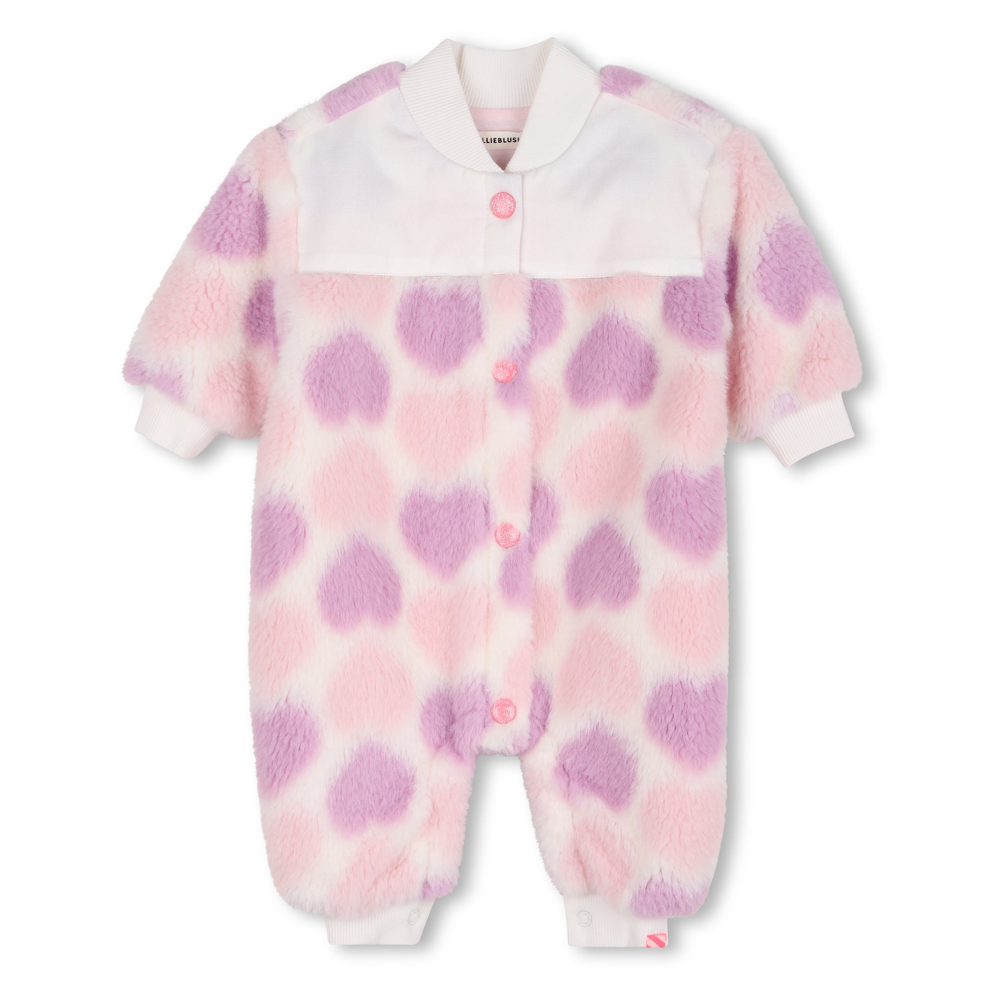 Billieblush Billieblush Heart Print Faux Shearling One Piece