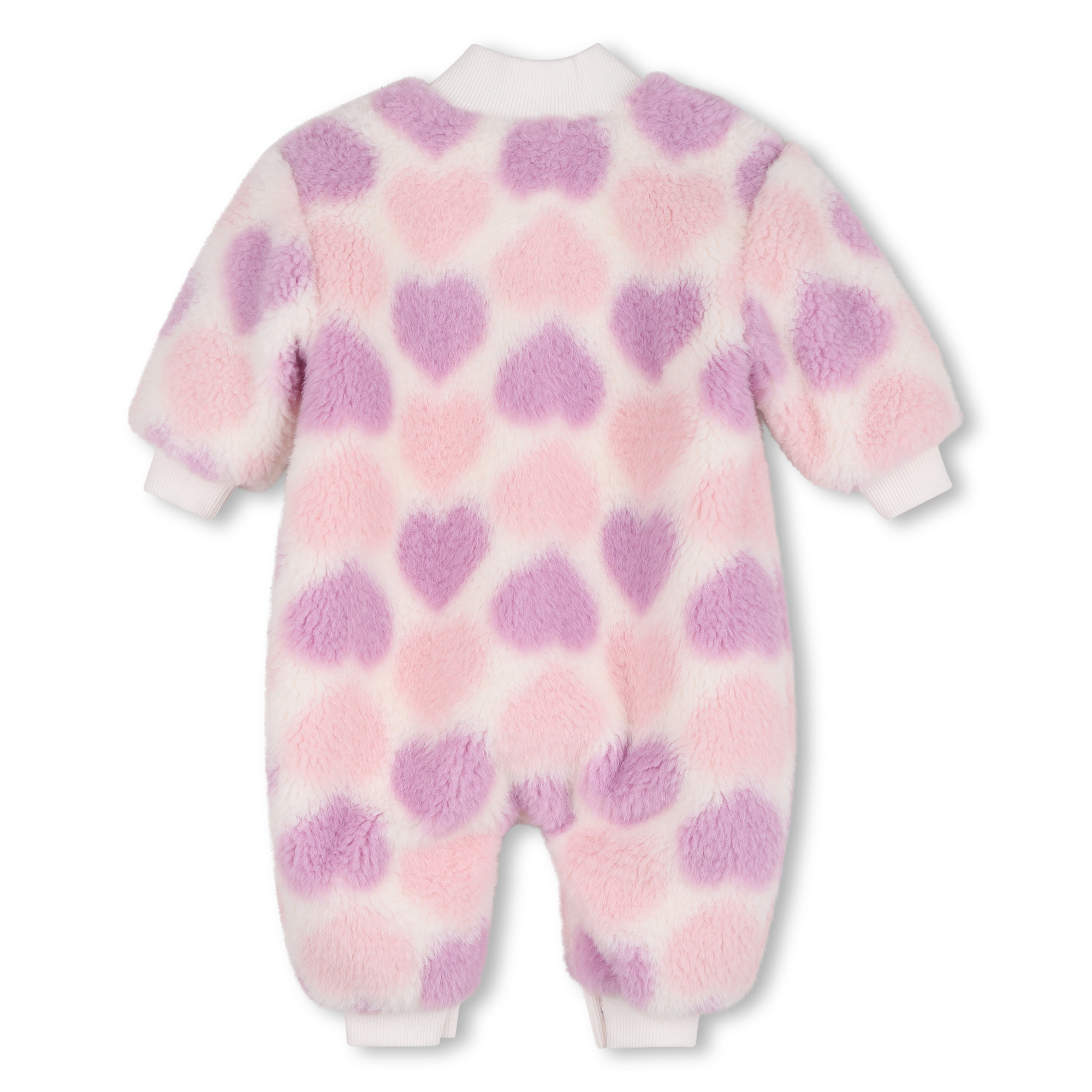 Billieblush Billieblush Heart Print Faux Shearling One Piece