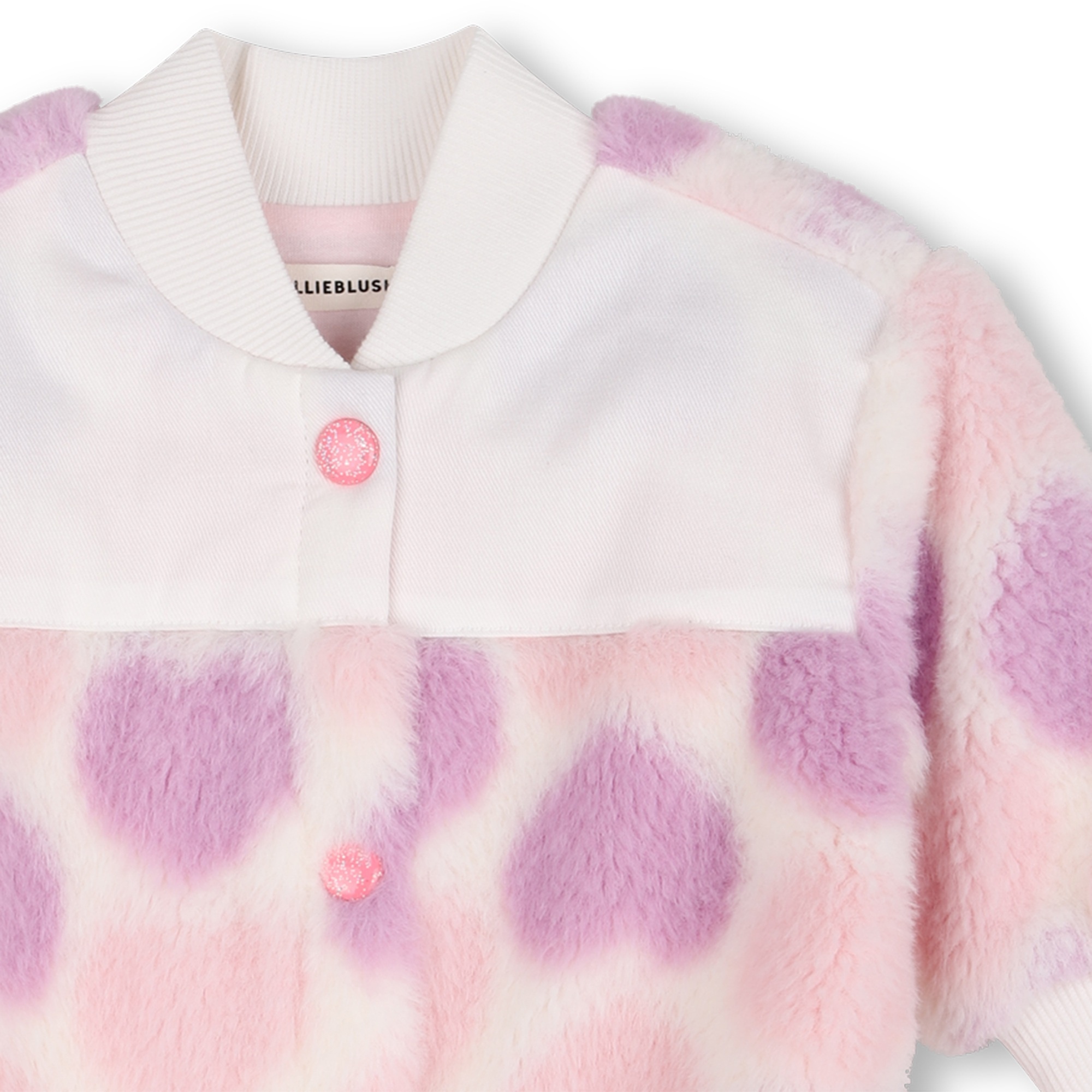 Billieblush Billieblush Heart Print Faux Shearling One Piece