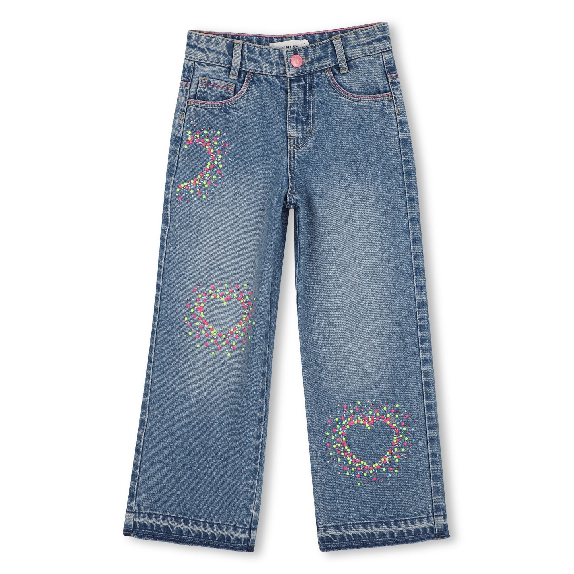 Billieblush Billieblush Straight Leg Jean w/ Hearts