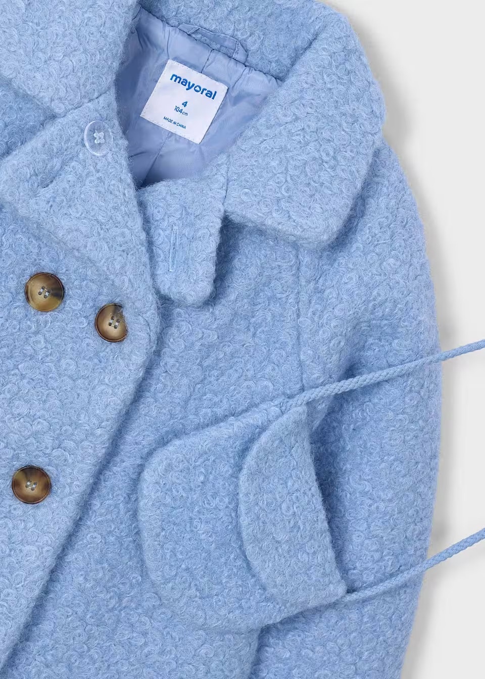 Mayoral Mayoral Boucle Coat w/Purse