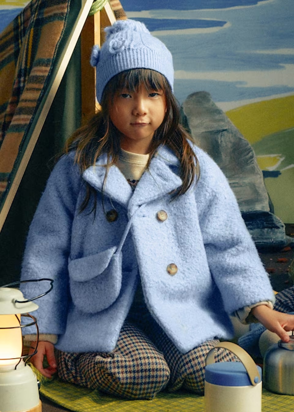 Mayoral Mayoral Boucle Coat w/Purse