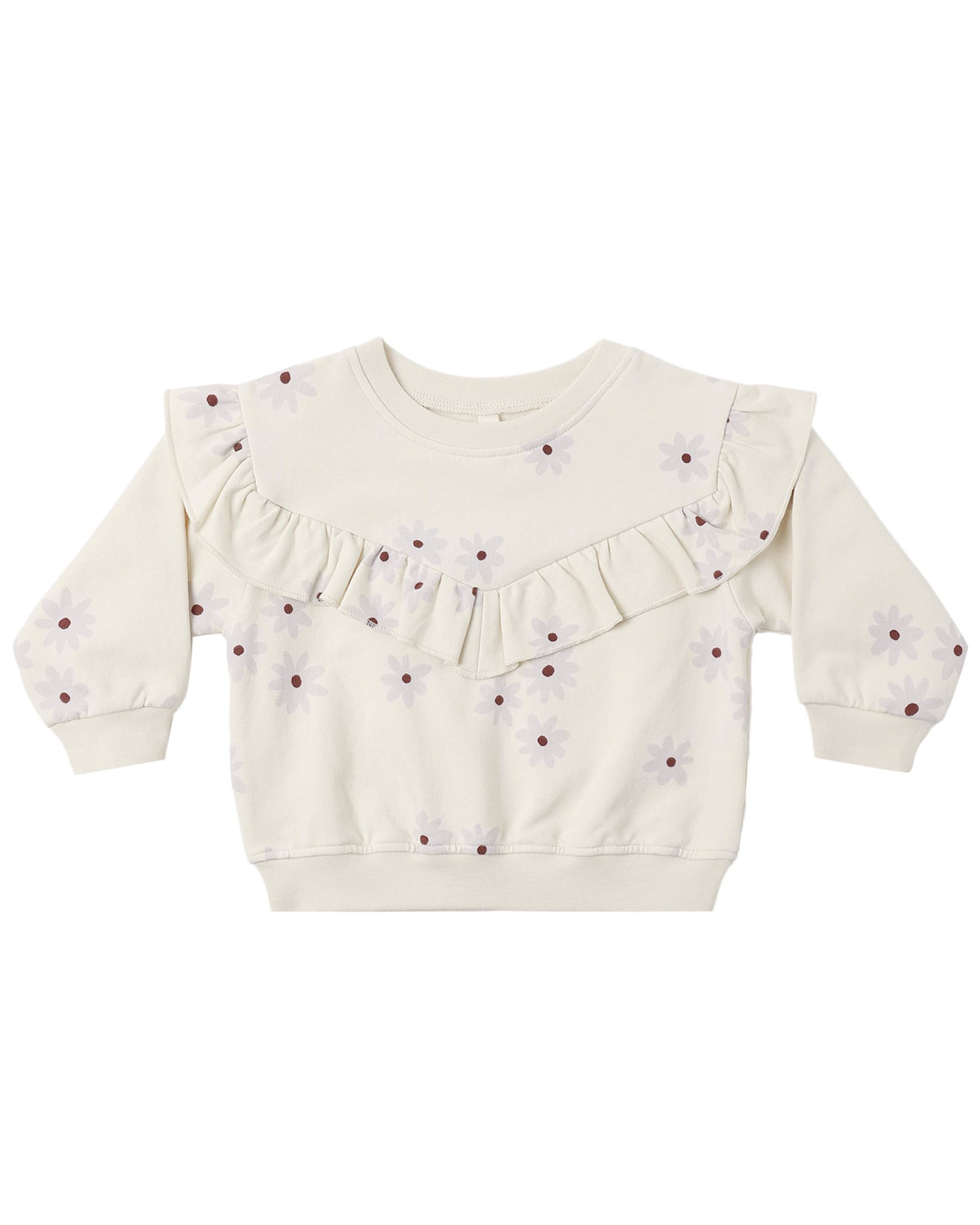 Quincy Mae Quincy Mae Blue Daisy Ruffle Fleece Sweatshirt