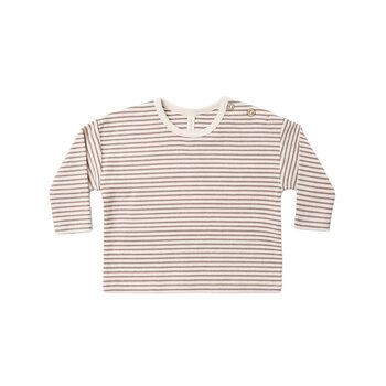 Quincy Mae Quincy Mae Drawstring Microstripe Long Sleeve Tee & Pant Set