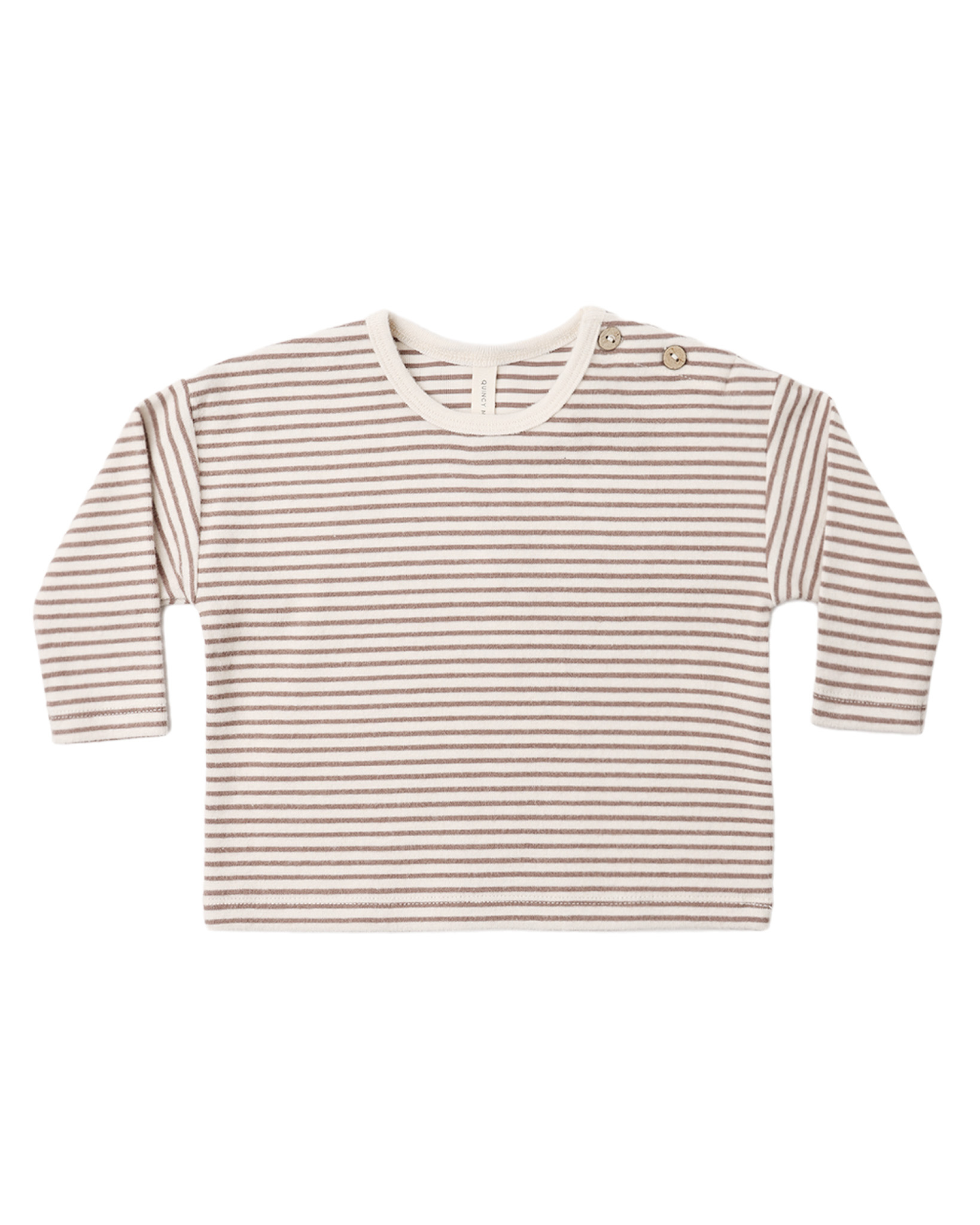 Quincy Mae Quincy Mae Drawstring Microstripe Long Sleeve Tee & Pant Set