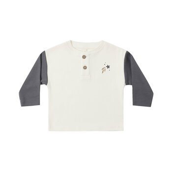 Quincy Mae Quincy Mae Midnight x Sleeve Henley Tee & Pant Set