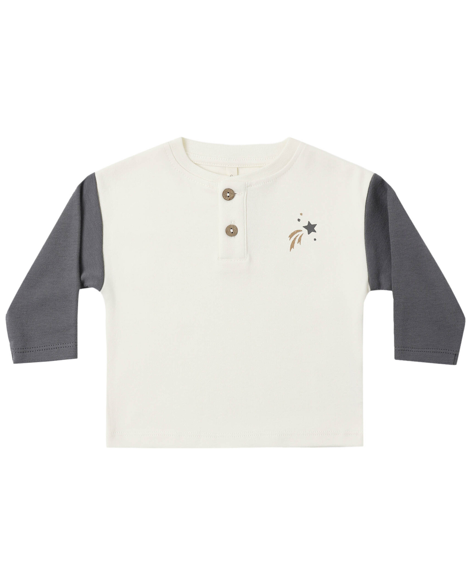 Quincy Mae Quincy Mae Midnight Long Sleeve Henley Tee & Pant Set