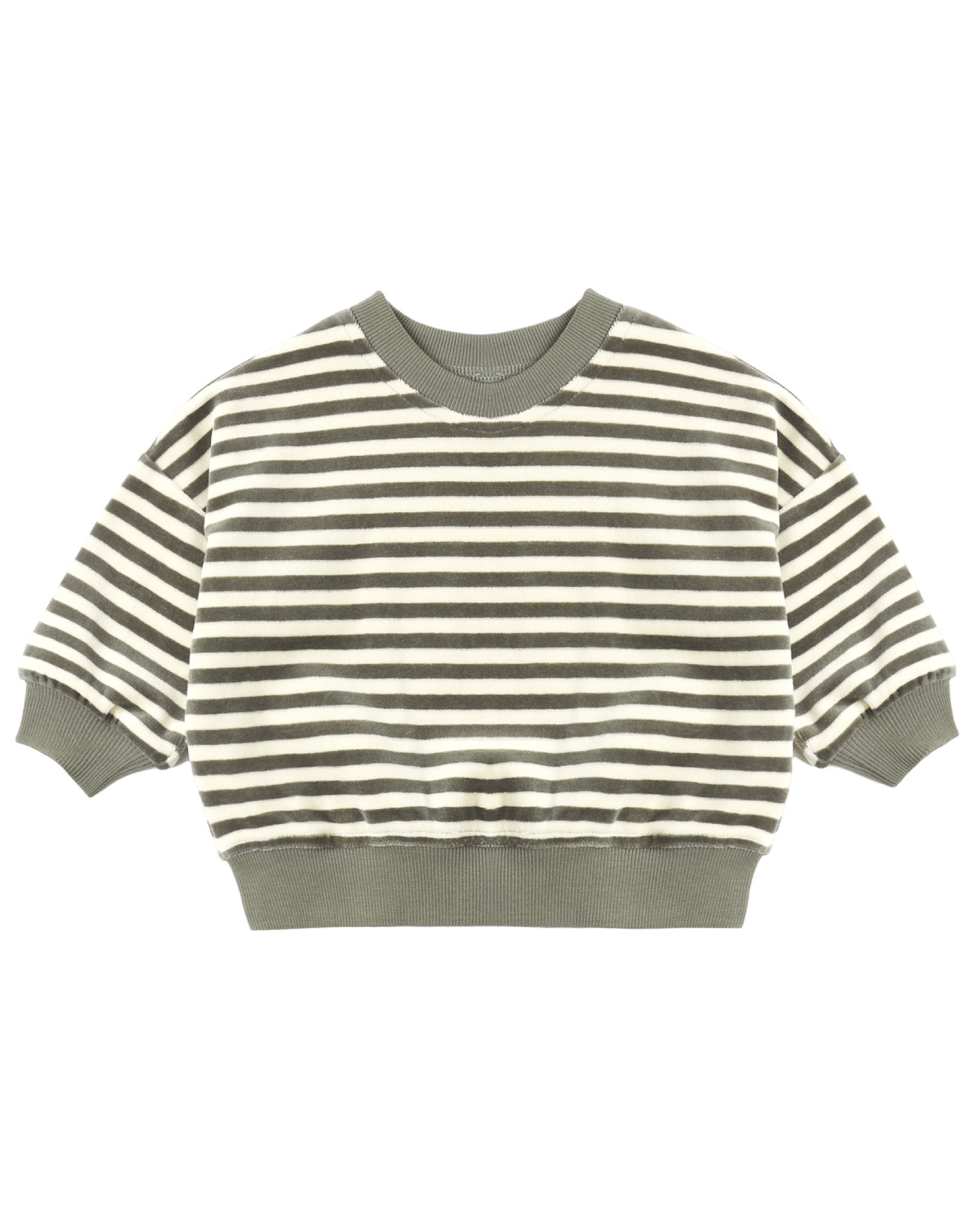 Quincy Mae Quincy Mae Spruce Stripe Velour Sweatshirt & Sweatpant Set