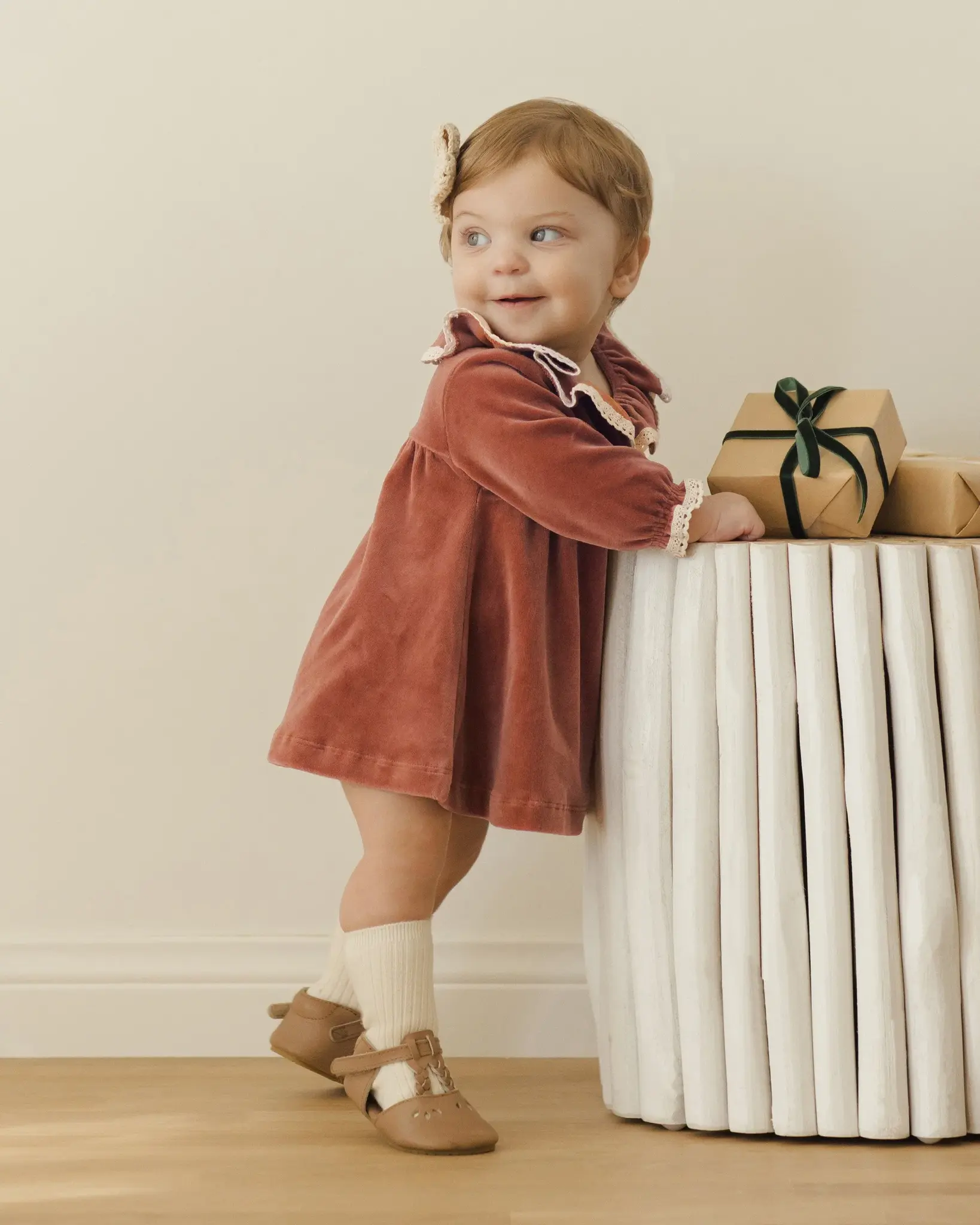 Quincy Mae Quincy Mae Velour Baby Dress