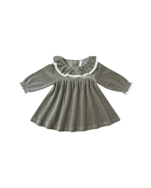 Quincy Mae Quincy Mae Velour Baby Dress