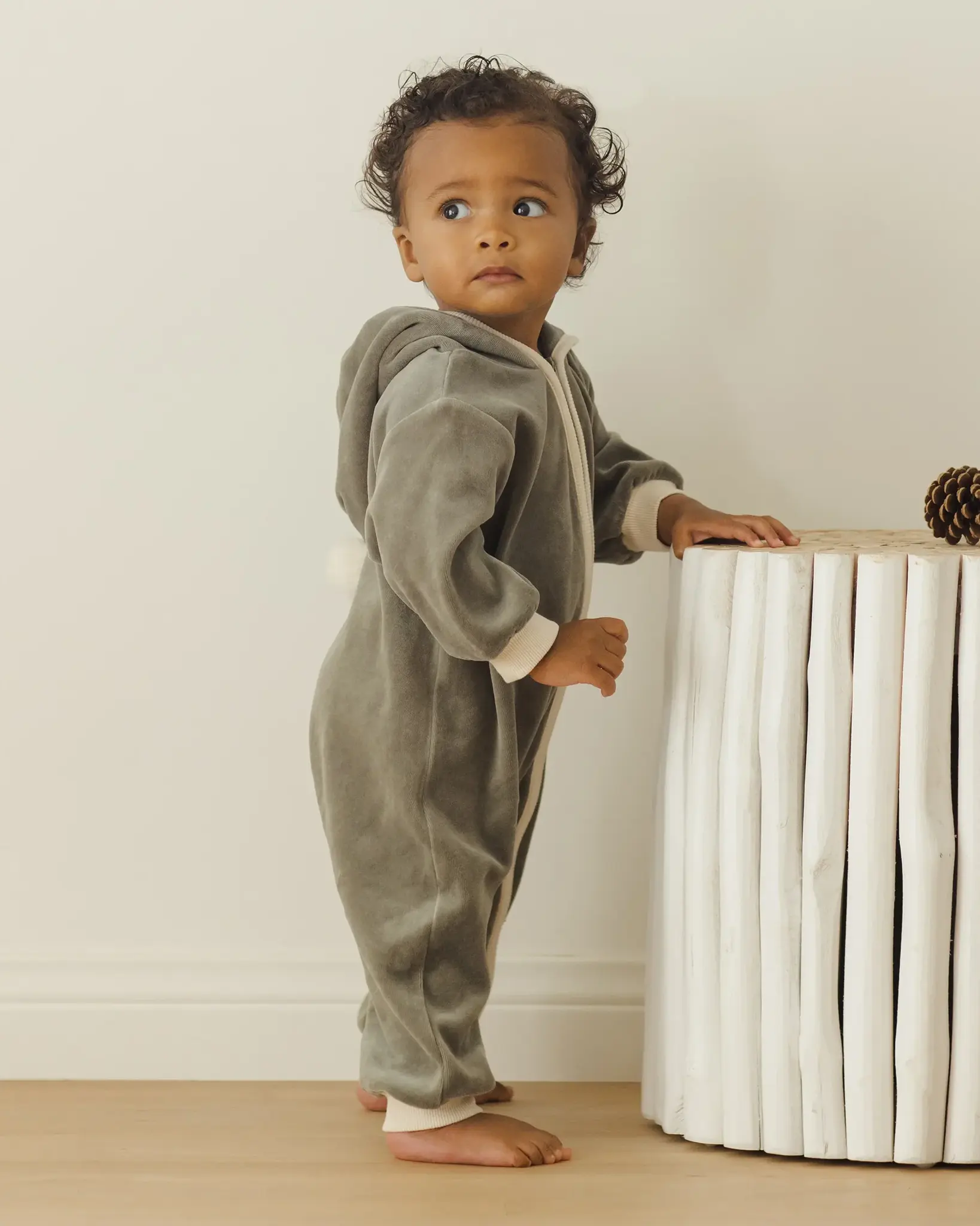 Quincy Mae Quincy Mae Velour Zip Jumpsuit