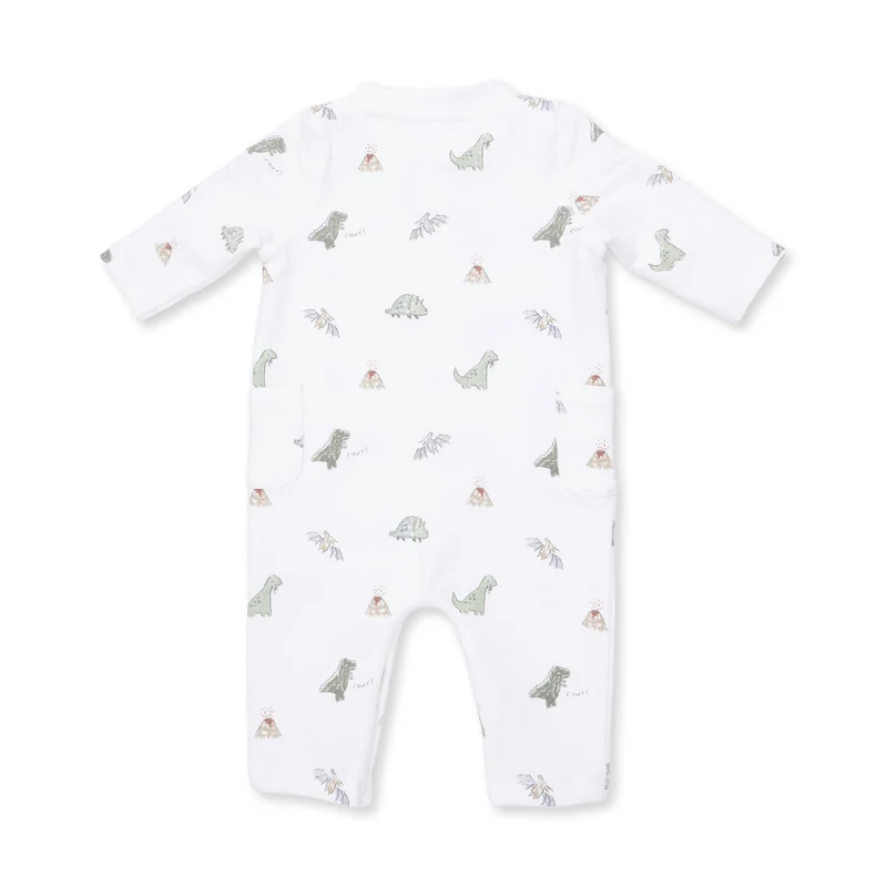 Angel Dear Angel Dear Dinos French Terry Uni Romper