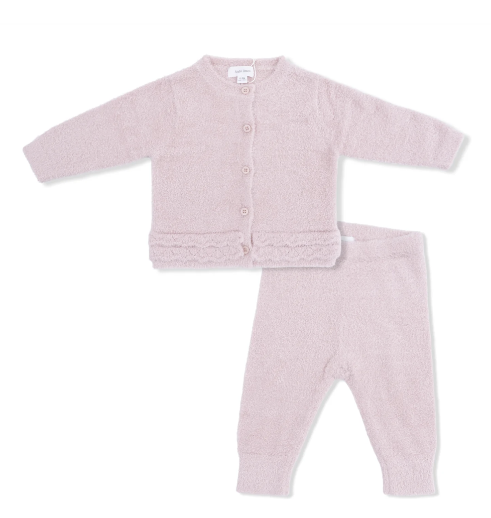 Angel Dear Angel Dear Chenille Button Down Cardigan 4 Piece Set
