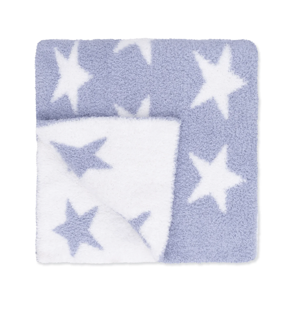 Angel Dear Angel Dear Chenille - Dusty Blue Star Blanket