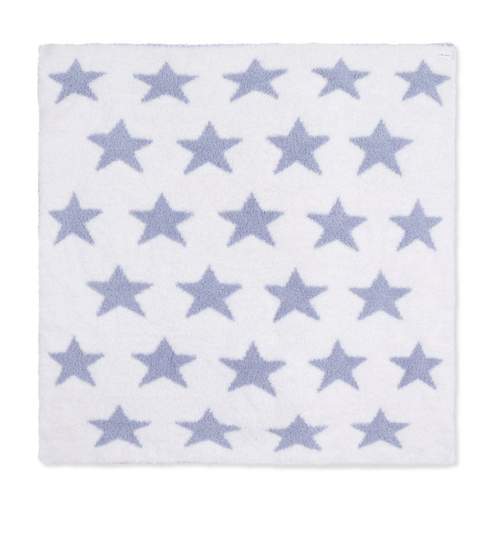 Angel Dear Angel Dear Chenille - Dusty Blue Star Blanket