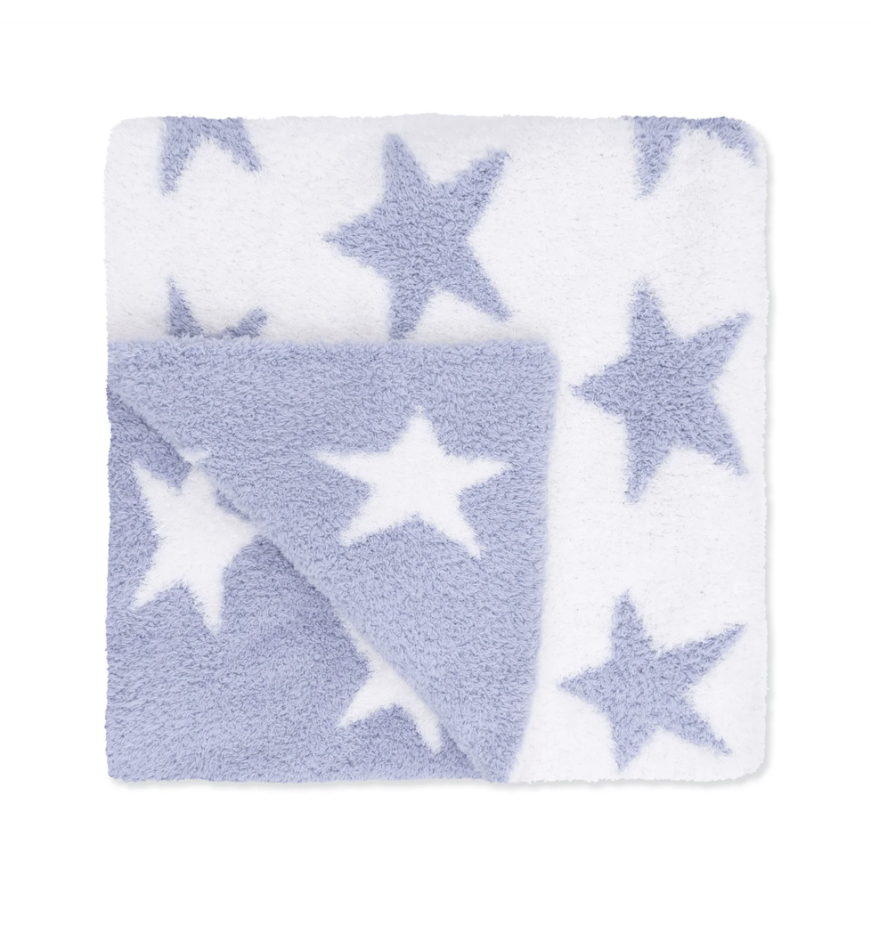 Angel Dear Angel Dear Chenille - Dusty Blue Star Blanket