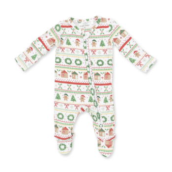 Angel Dear Angel Dear Gingerbread Fair Isle 2 Way Zipper Footie