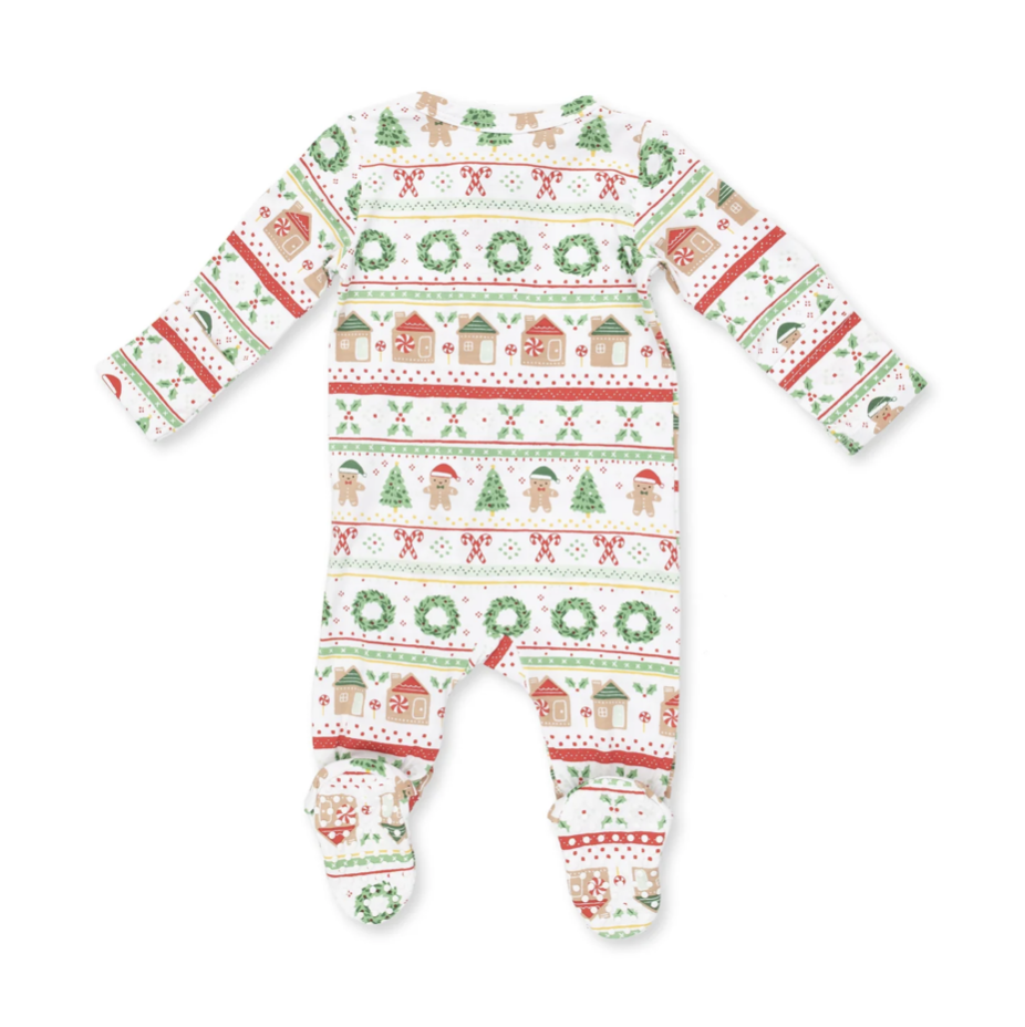 Angel Dear Angel Dear Gingerbread Fair Isle 2 Way Zipper Footie