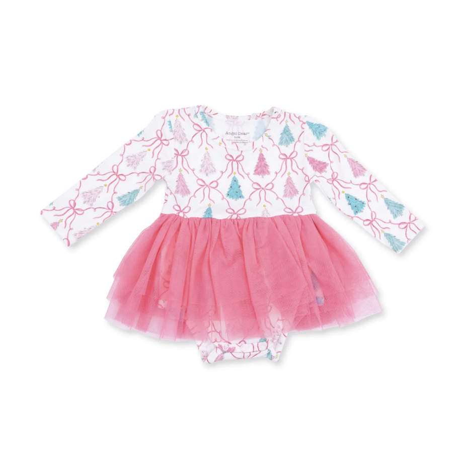 Angel Dear Angel Dear Bow Trellis Tree Tutu Bodysuit Dress