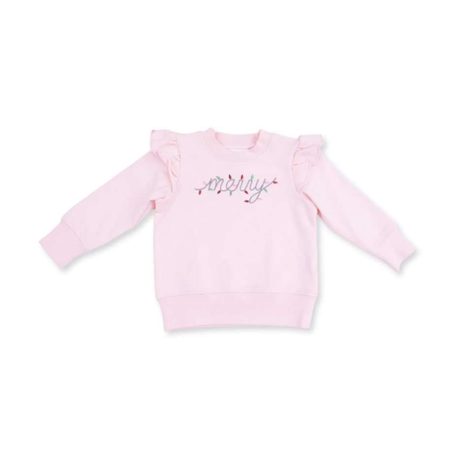 Angel Dear Angel Dear Christmas Lights Merry Ruffle Sweatshirt