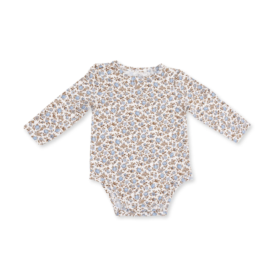 Angel Dear Angel Dear Hazel Floral Pinafore Dress And Long Sleeve Bodysuit Set