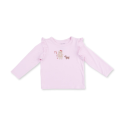Angel Dear Angel Dear Gingerbread Long Sleeve Ruffle Tee